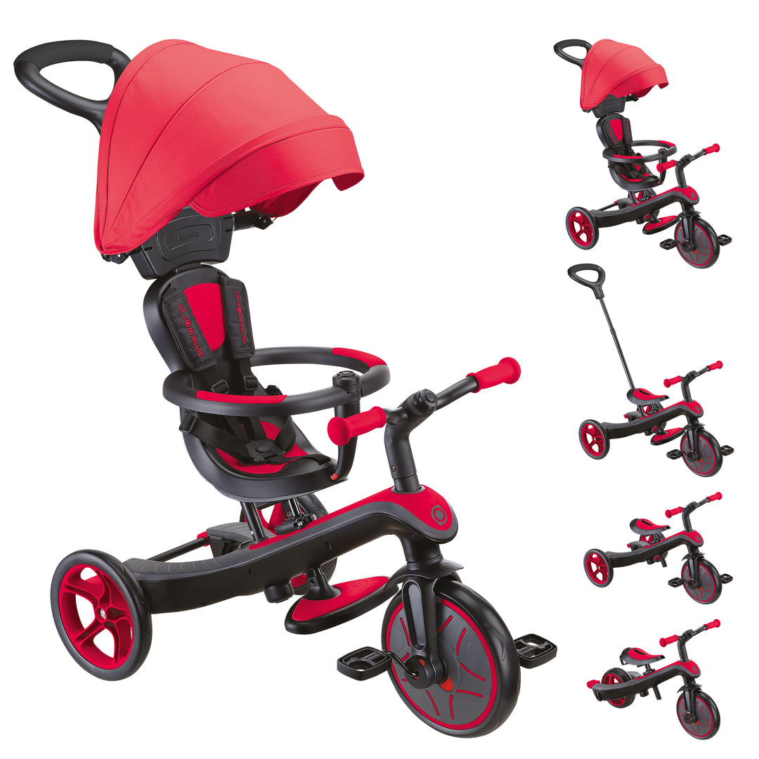 Triciclo y Bicicleta de Balance 4 En 1 Rojo Niños