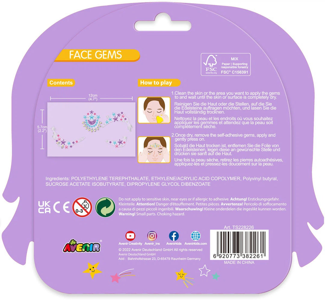 Set De Arte y Manualidades Gemas Para El Rostro Estrellas