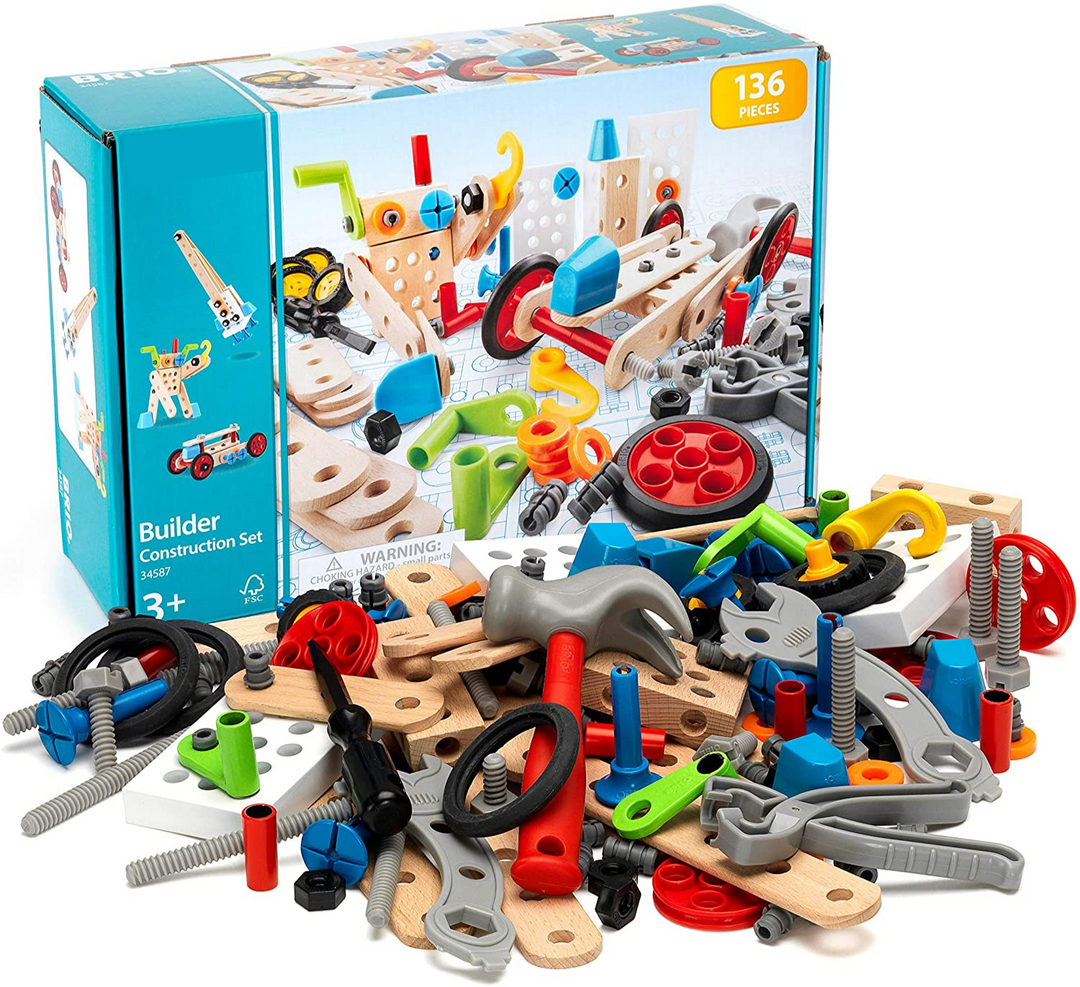 Juego De Construcción En Madera 136 Piezas