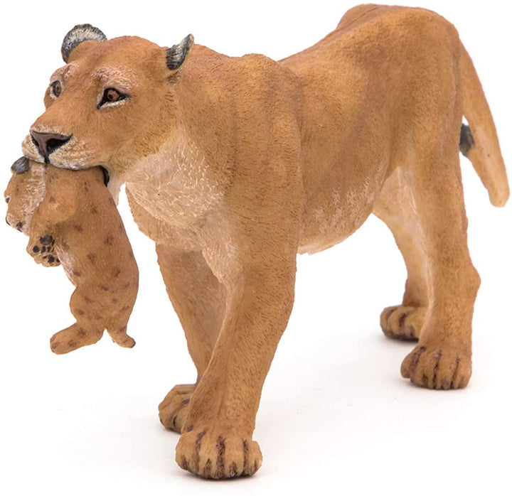 Figura Animales Leona Con Cachorro Pintado a Mano