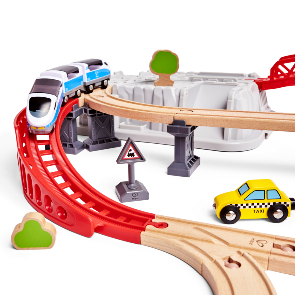 Juego de Construcción Trenes En Madera