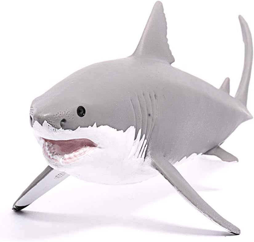 Figura Animales Tiburon Blanco Pintada A Mano