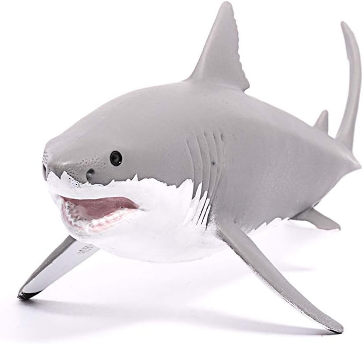 Figura Animales Tiburon Blanco Pintada A Mano