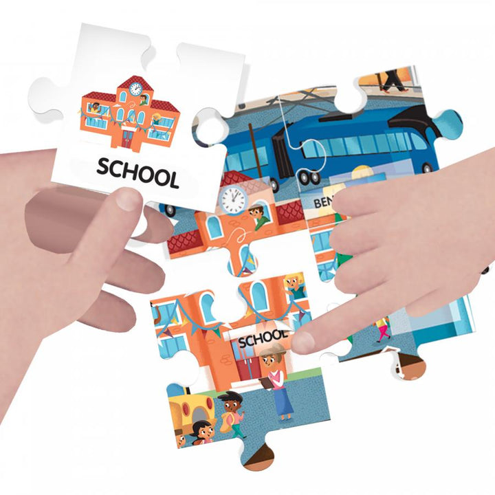 Juego Montessori Rompecabezas Aprende Ingles La Ciudad