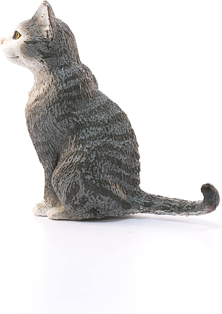 Figura Animales Gato Sentado Pintado a Mano