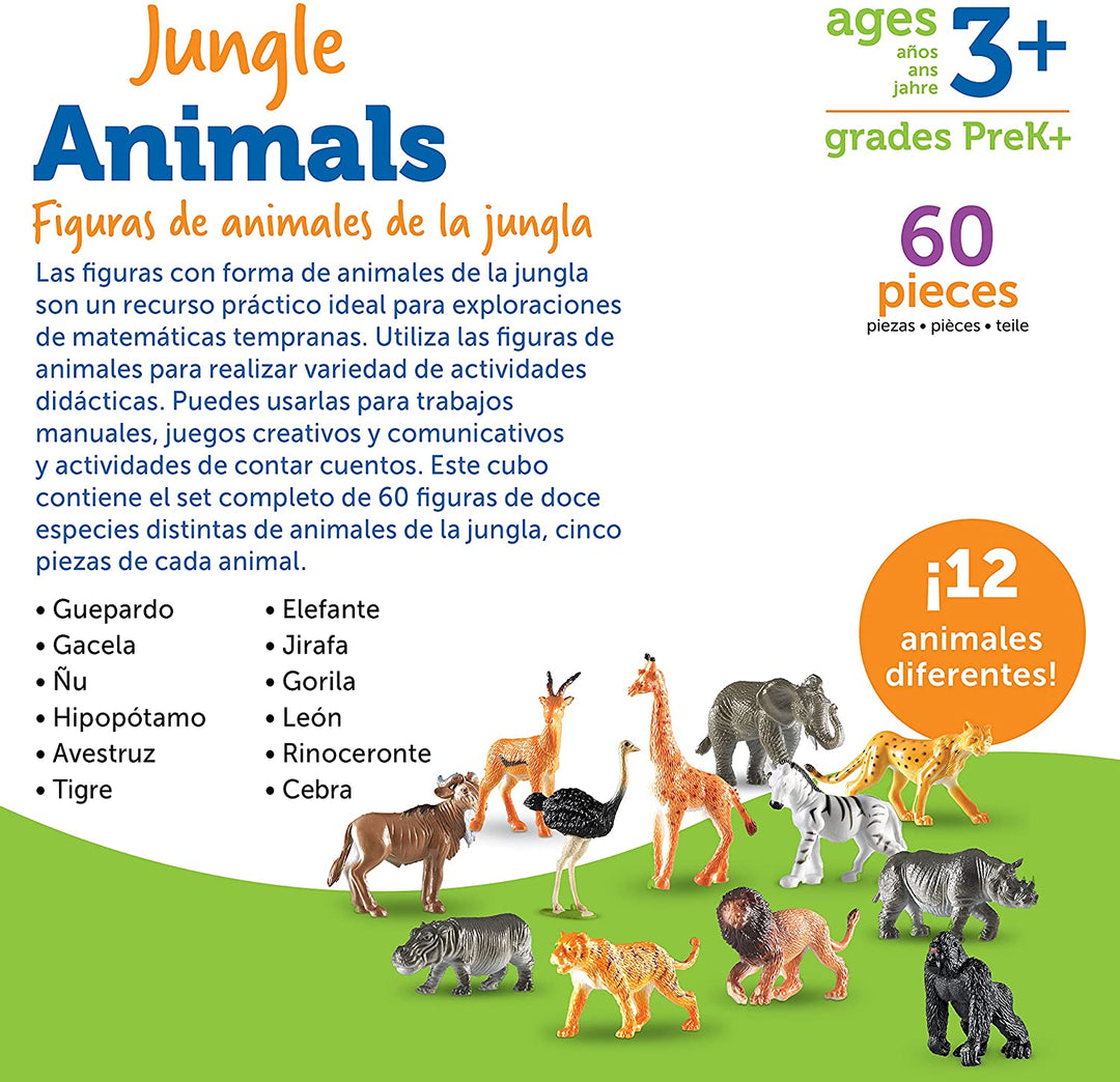 juego set didáctico Animales De La Selva 60 Figuras niños