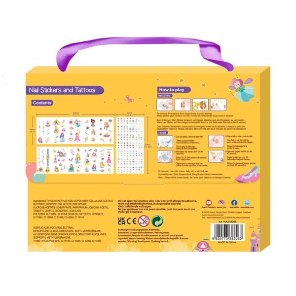 Set De Stickers Para Uñas Y Tattoos Temporales Princesas