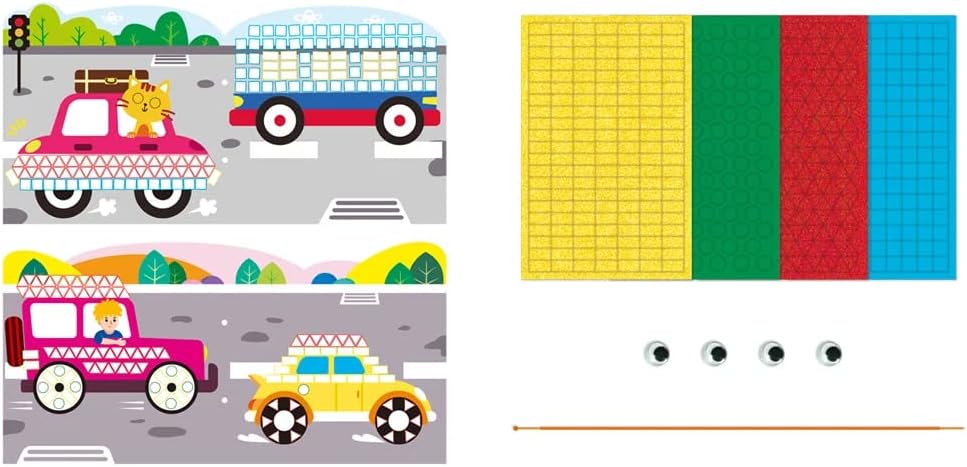 Set De Arte y Manualidades Mosaico Con Stickers Carros