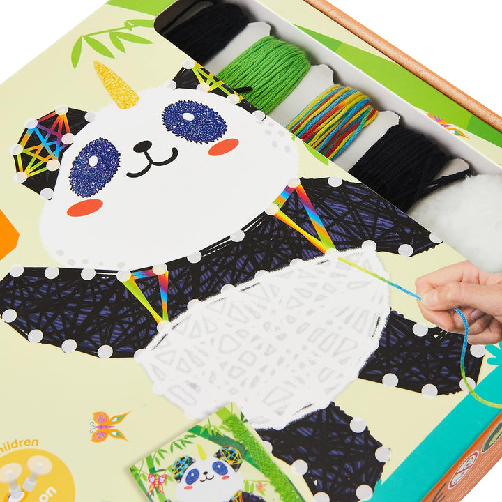 Set Arte Y Diseño Con Hilos Oso Panda