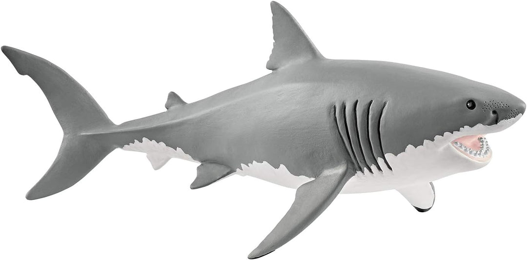 Figura Animales Tiburon Blanco Pintada A Mano