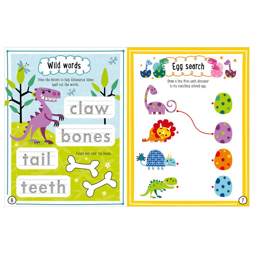 Libro De Actividades Con Stickers Dinosaurios
