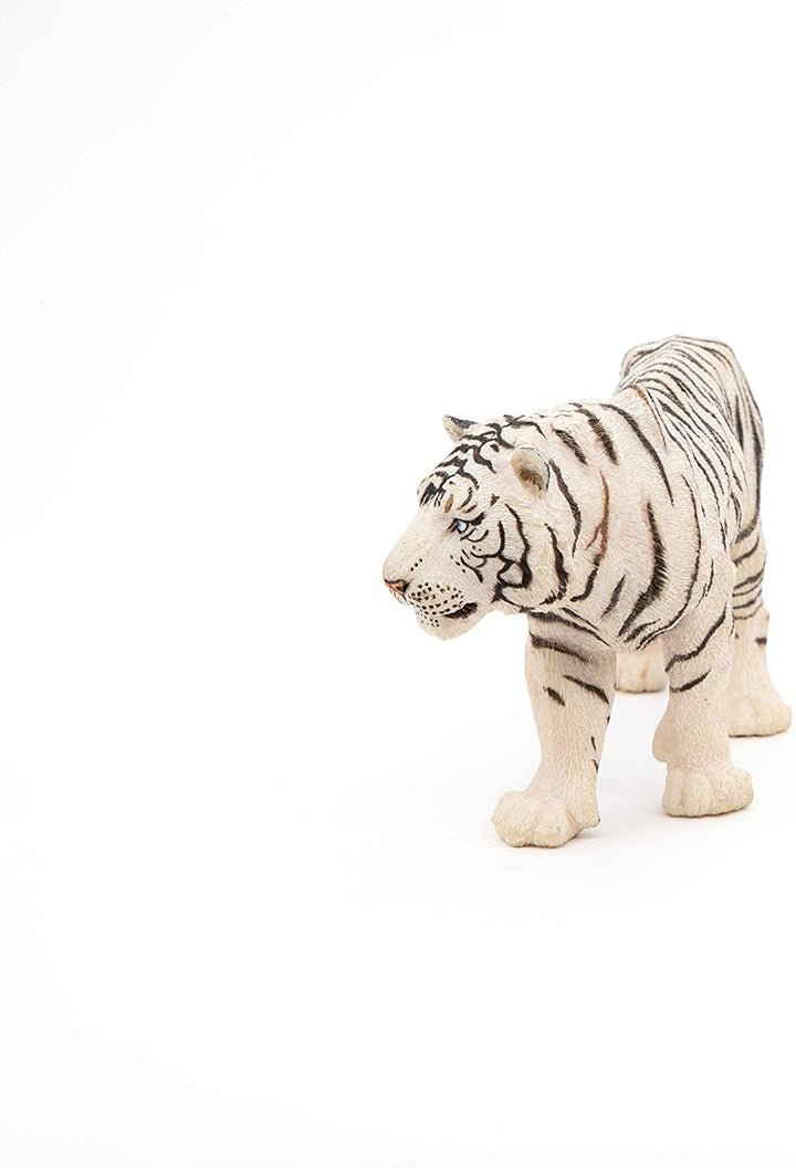 Figura Animales Tigre Blanco Pintado a Mano
