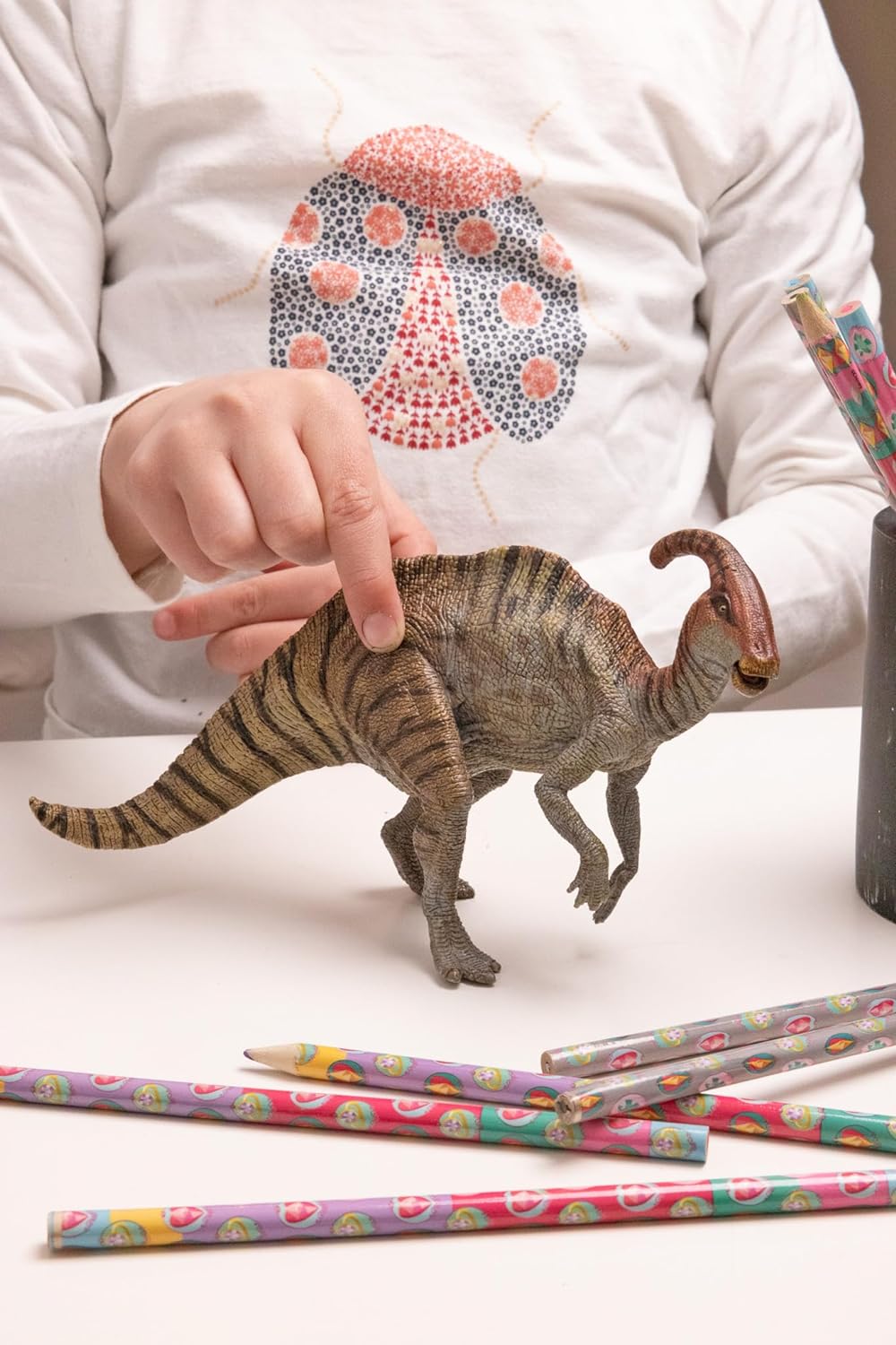Figura Dinosaurios Parasaurolophus Pintado A Mano