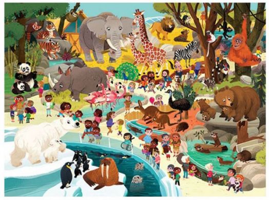 Rompecabezas 72 Piezas Dia En El Zoologico