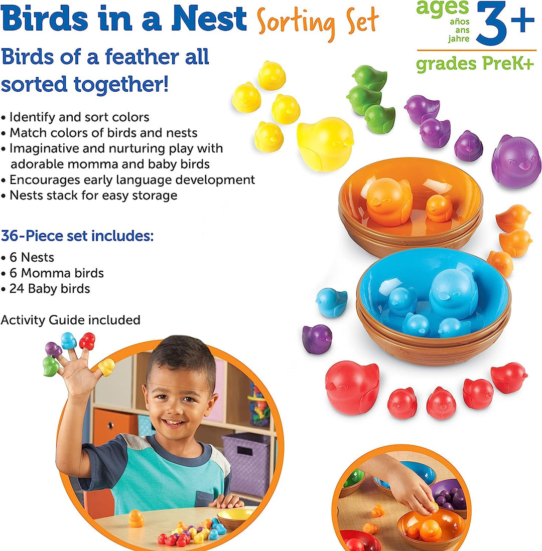 Juego de Clasificación Aves De Colores Para Niños