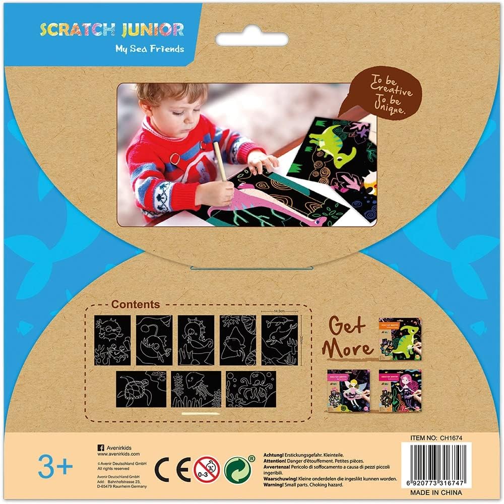 Set De Arte y Manualidades Para Raspar Amigos Del Mar