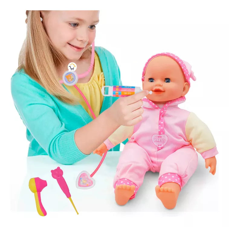 Muñeca Bebe Llorona Con Sonidos Set Medico Niñas