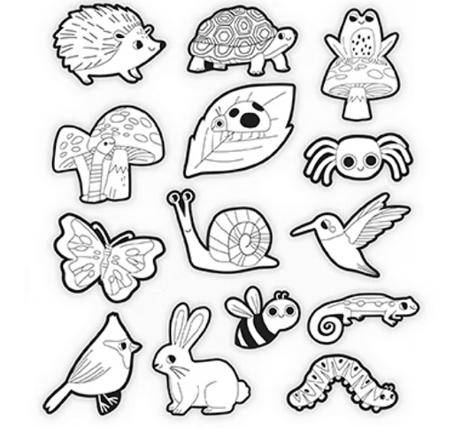 Set De Arte Stickers Para Colorear El Jardin