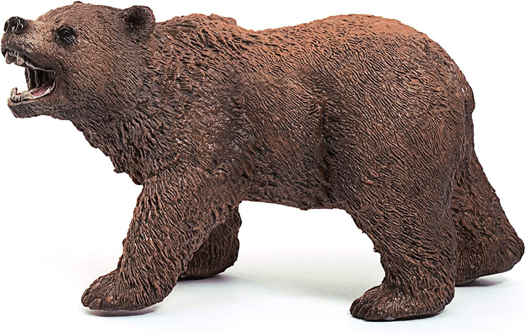 Figura Animales Oso Grizzly  Pintado A Mano