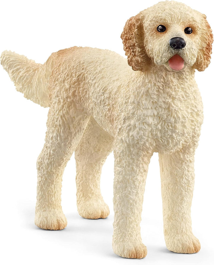 Figura Animales Perro Doodle Dorado Pintado A Mano