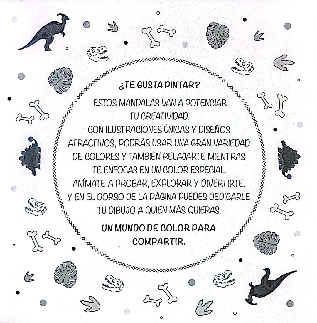 Libro Primeras Mandalas Dinosaurios Colorear