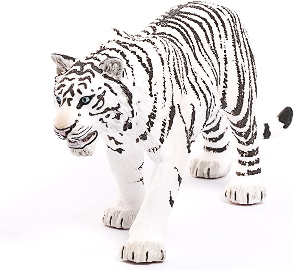 Figura Animales Tigre Blanco Pintado A Mano