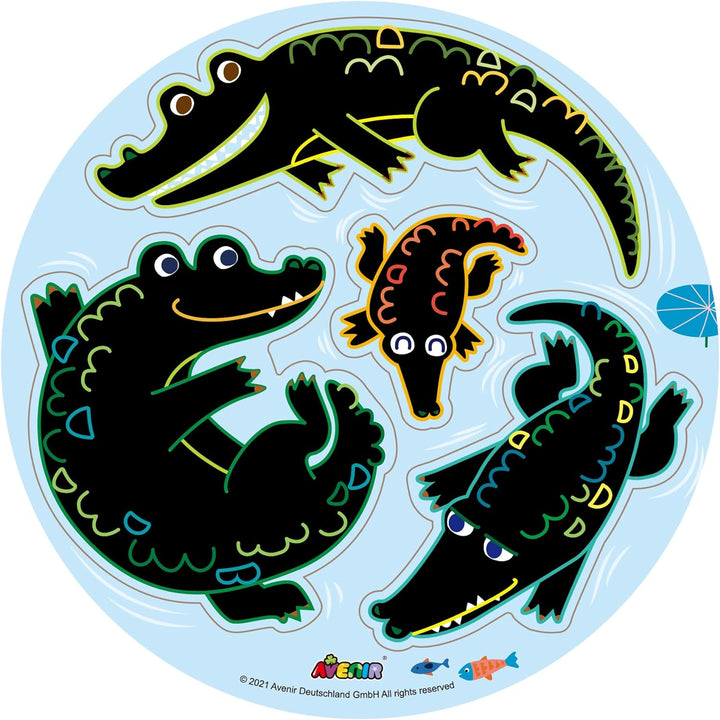 Juego De Pesca Y Set De Arte Para Raspar Animales De La Selva