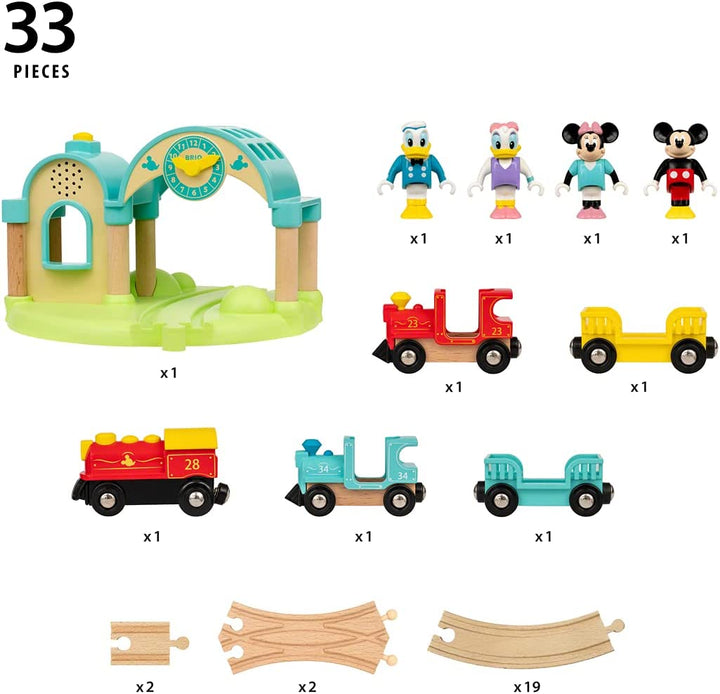 Pista De Trenes Mickey En Madera Con Sonido