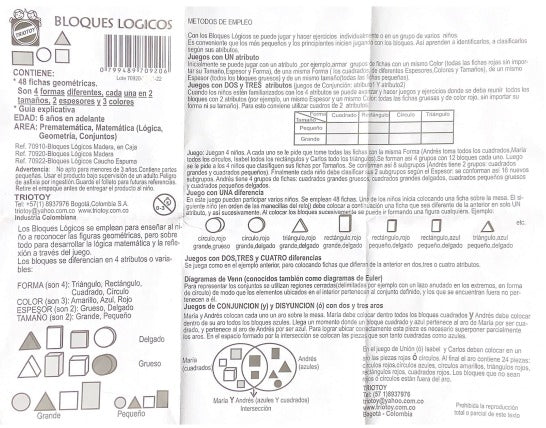 Bloques Lógicos Didácticos Madera