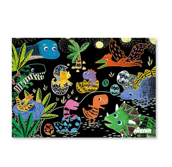 Set De Arte y Manualidades Para Raspar Dinosaurios Lv3
