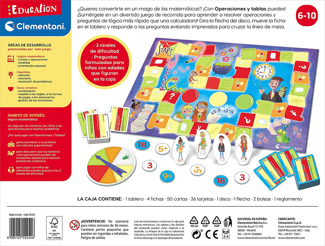 Juego De Mesa Matemáticas Operaciones niños