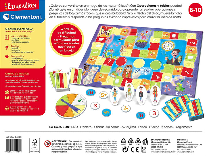 Juego De Mesa Matemáticas Operaciones niños
