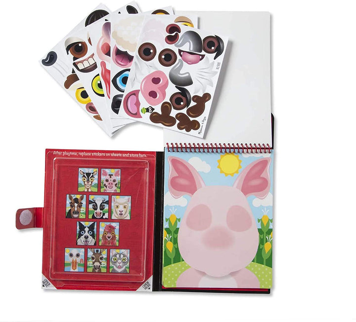 Libro Stickers Reutilizables Animales Caras