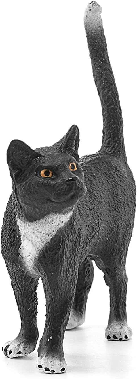Figura Animales Gato De Pie Pintado a Mano