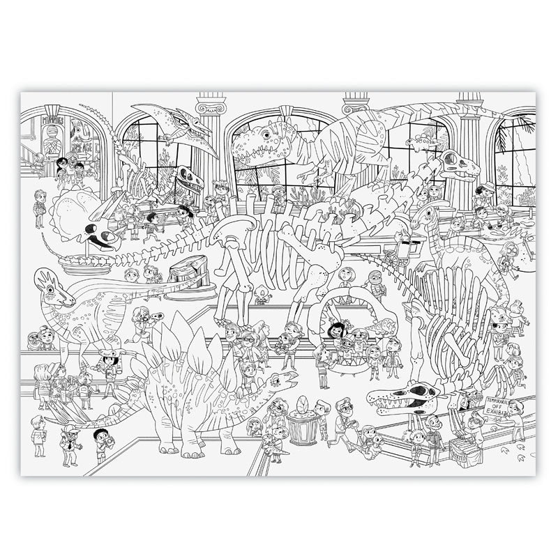 Poster Gigante Para Colorear Un Dia En El Museo