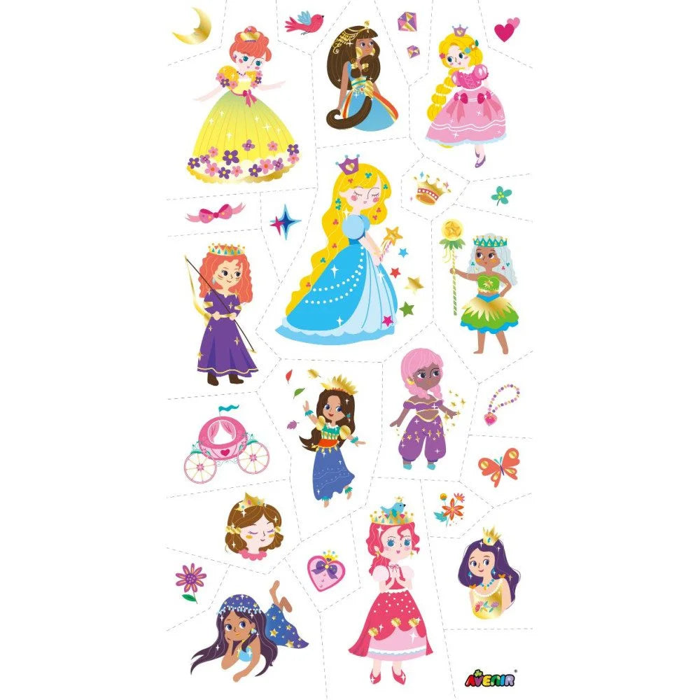 Set De Arte Stickers Y Tattoo Princesas