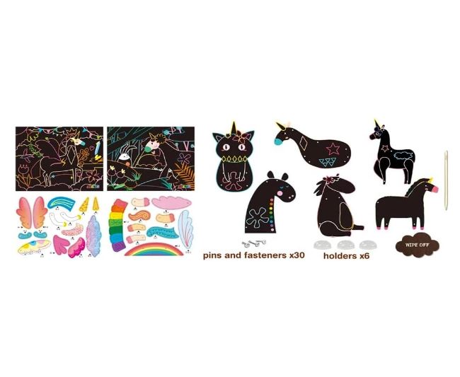 Set De Arte Marionetas Para Raspar Unicornios