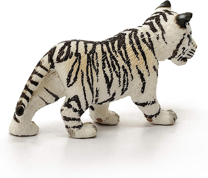 Figura Animales Cachorro Tigre Blanco Pintado A Mano