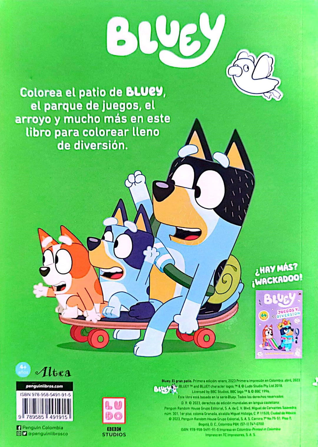 Libro Para Colorear Bluey El Gran Patio