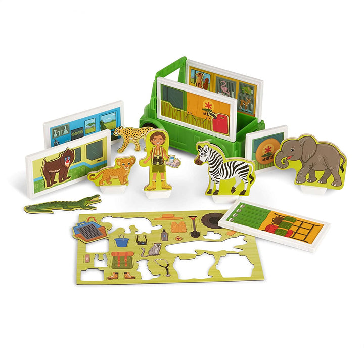 Juego Magnético Vehículo Safari Animales