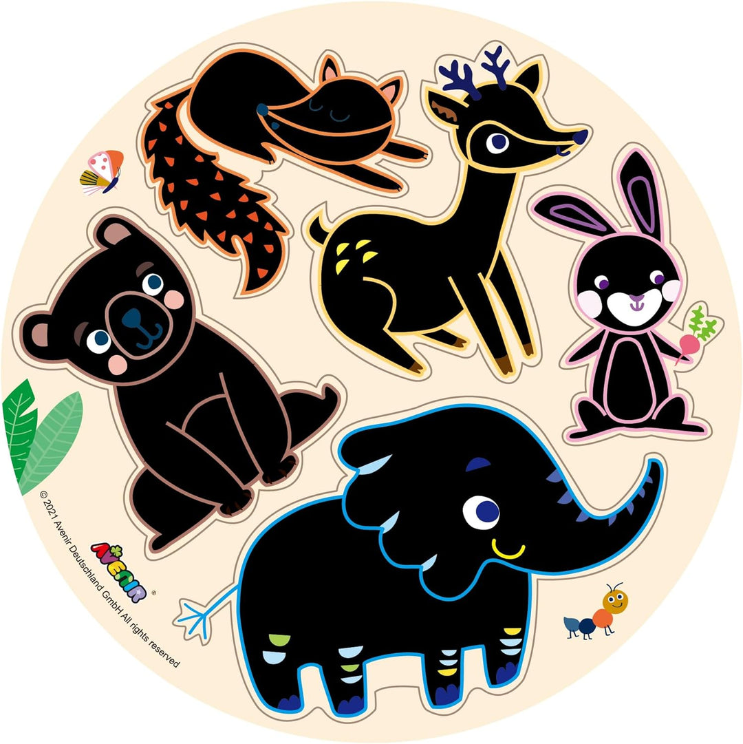 Juego De Pesca Y Set De Arte Para Raspar Animales De La Selva