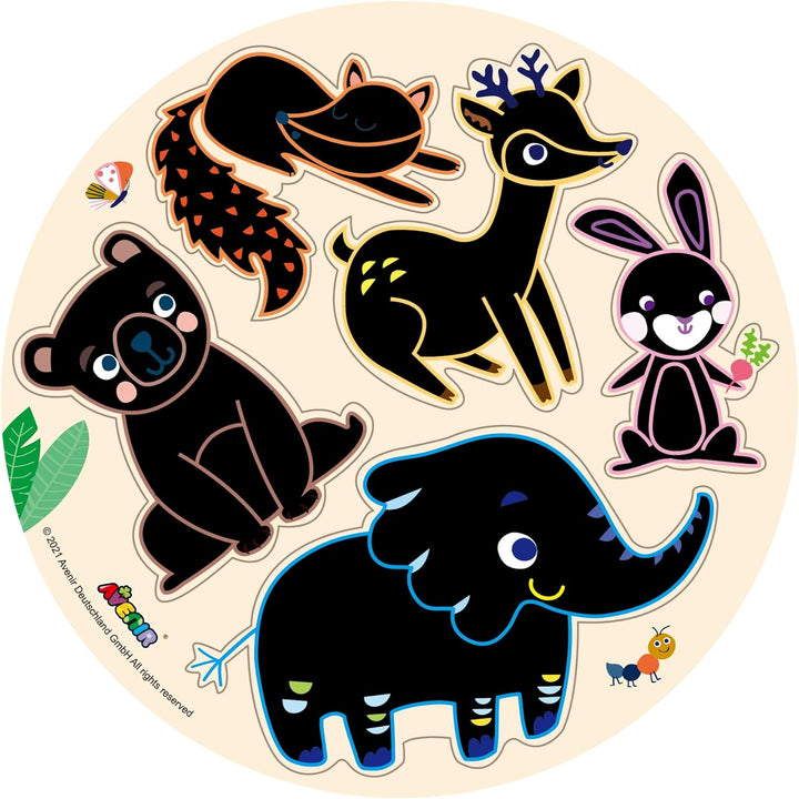Juego De Pesca Y Set De Arte Para Raspar Animales De La Selva