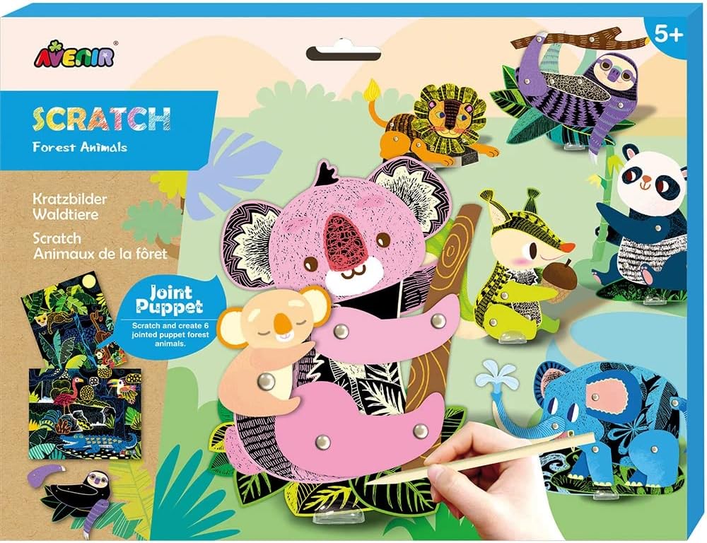 Set De Arte Marionetas Para Raspar Animales