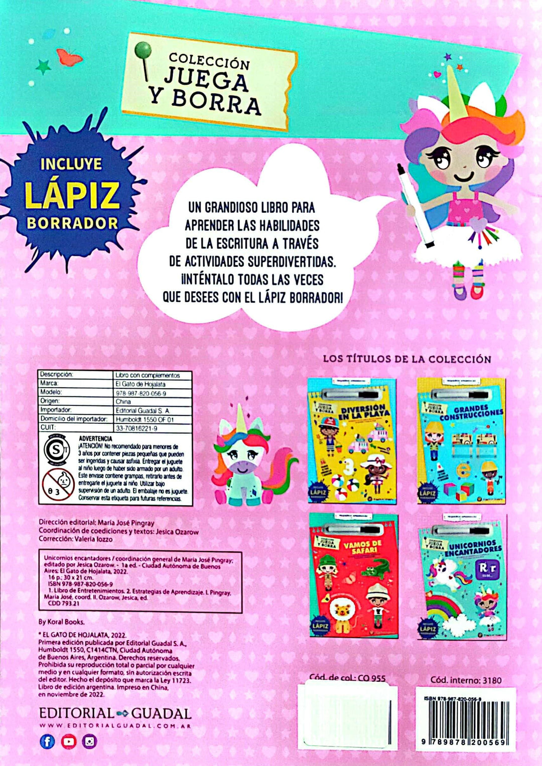 Libro De Pasatiempos Juega Y Borra Unicornios Encantadores
