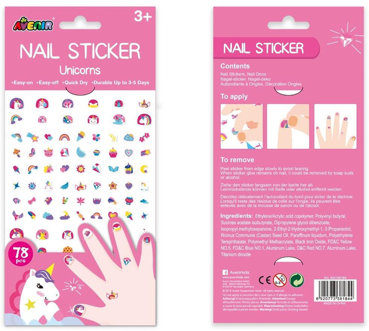 Set De Arte De Stickers Para Uñas Unicornios