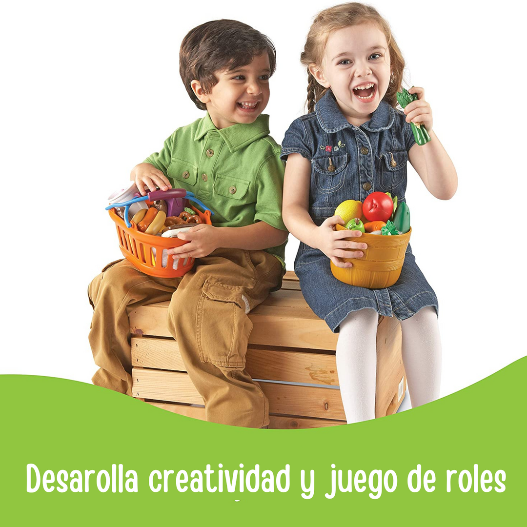Set Didáctico De Mercado Comida Roles De Lujo Para Niños
