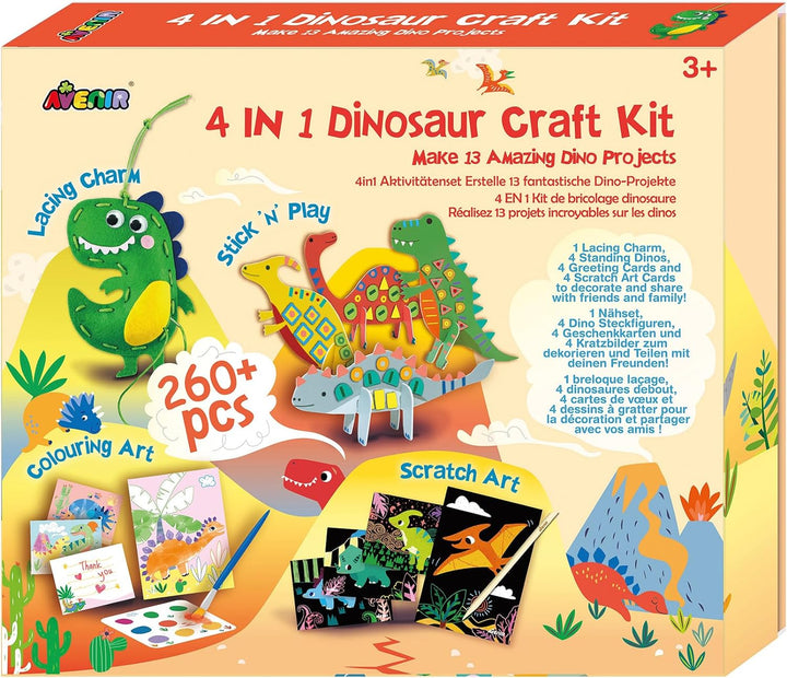 Set De Arte Y Manualidades 4 En 1 Dinosaurios