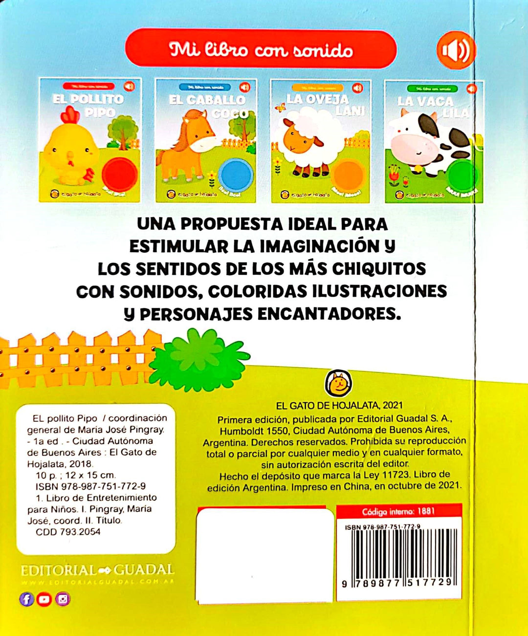 Libro Interactivo Con Sonido El Pollito Pipo