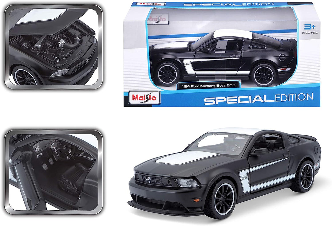Carro Coleccionable Ford Mustang Boss 302 Negro Escala 1/24