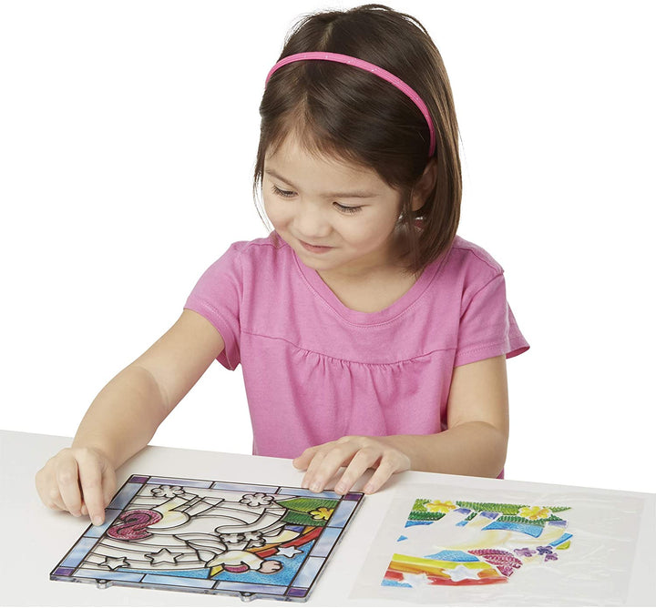 Set De Arte Disena Tus Vitrales Unicornio